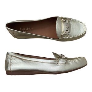 Kate Spade Pale Gold Carson Leather Moccasin 8.5